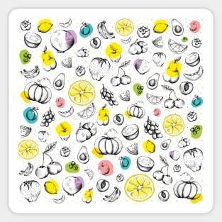 Fruit pattern, colorful juicy vitamins Sticker